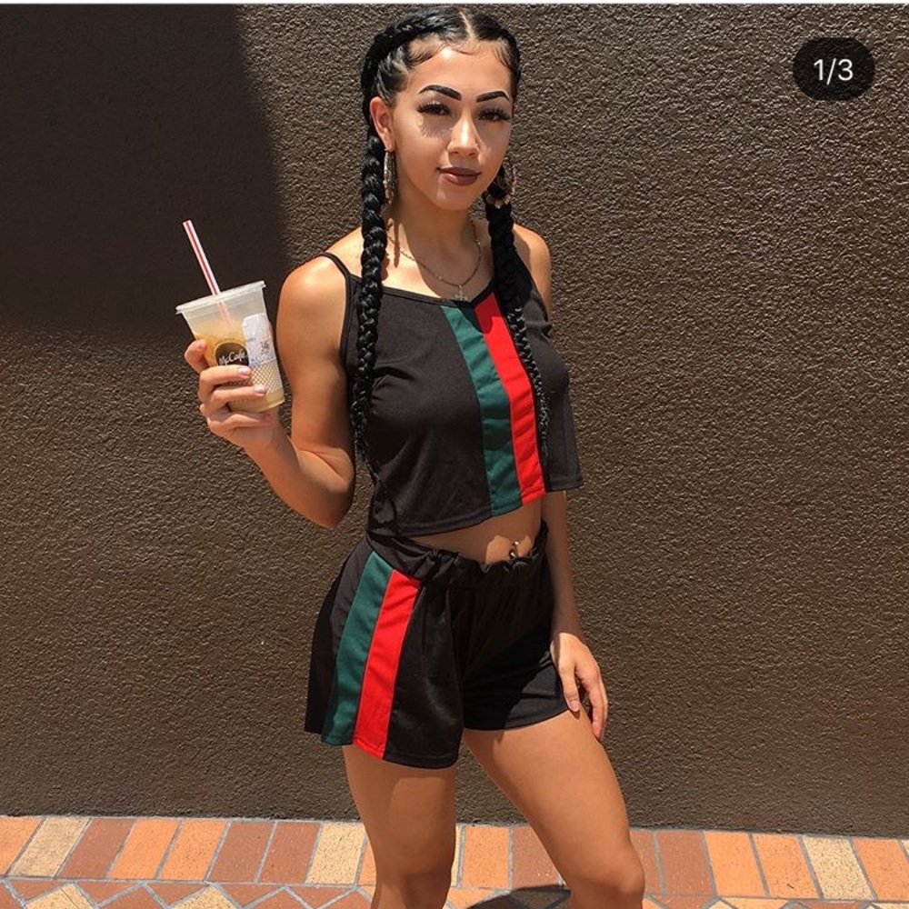 Crop top with matching shorts